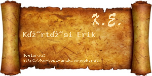 Kürtösi Erik névjegykártya
